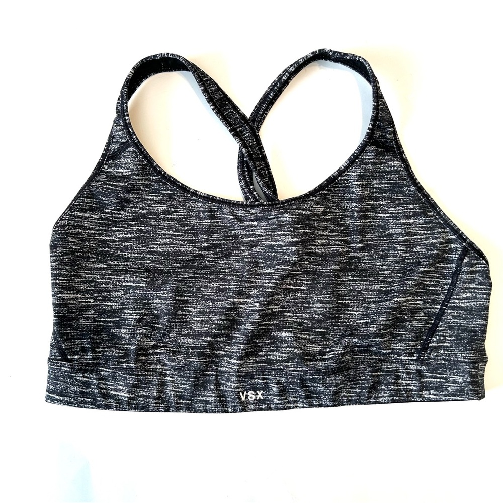 Victoria’s Secret VSX Crossback Sports Bra Gray & White size XL